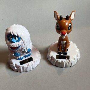 Rudolph and Bumble Solar Bopple Heads